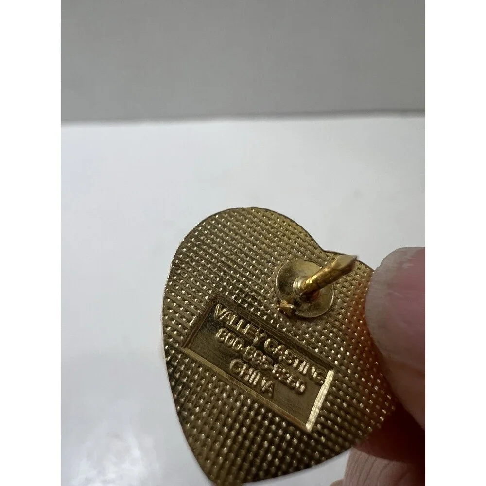 Vintage Goldtone Enamel Pin Brooch Lot Of 3 Wreath Valley Casting Mother Heart